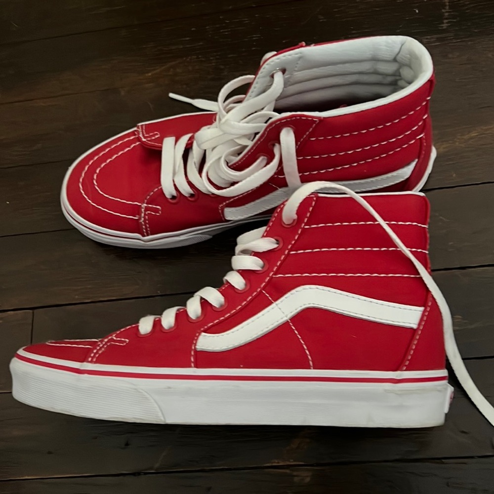 Red high top Vans - Size 7